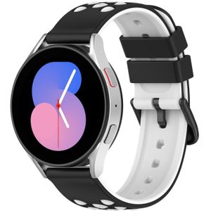 Voor Samsung Gear S3 Frontier 22 mm tweekleurige poreuze siliconen horlogeband (zwart + wit)