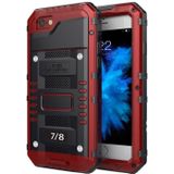 Waterdichte stofdichte schokbestendige zink legering + siliconen case voor iPhone 8 & 7 (rood)
