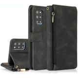 Voor Samsung Galaxy S20 + Skin-feel Crazy Horse Texture Zipper Wallet Bag Horizontale Flip Leather Case met houder & Kaart Slots & Portemonnee & Lanyard (Zwart)