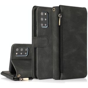 Voor Samsung Galaxy S20 + Skin-feel Crazy Horse Texture Zipper Wallet Bag Horizontale Flip Leather Case met houder & Kaart Slots & Portemonnee & Lanyard (Zwart)