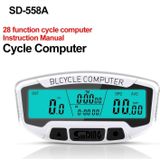 SUNDING SD-558A Fiets Computer Wired Stopwatch Fiets Snelheidsmeter Digitale Kilometerteller Rainproof LCD Backlight Stopwatch