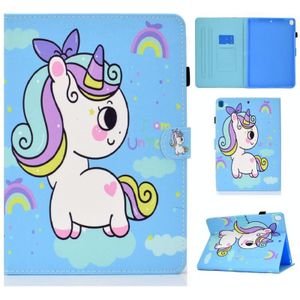 Geschilderd patroon TPU horizontale flip lederen beschermhoes voor iPad Pro 10.5 (2017) / Lucht (2019) (Rainbow Unicorn)