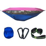 Parachute doek anti-mosquito parasol met mosquito net hangmat buiten enkele dubbele swing van de grond luchttent 290 x 145cm (roze blauw)