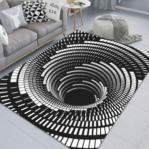 3D Geometric Stereo Trap Vision Living Room Bedroom Carpet  Size: 60x90cm(Rectangular Visual D)