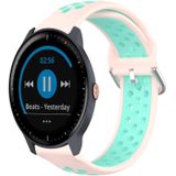 Voor Garmin Vivoactive 3 Music 20 mm geperforeerde ademende sport siliconen horlogeband (roze watereend)