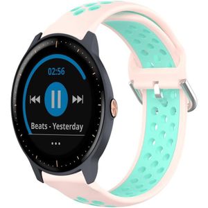 Voor Garmin Vivoactive 3 Music 20 mm geperforeerde ademende sport siliconen horlogeband (roze watereend)