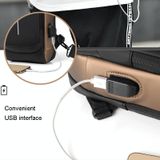 WEIXIER X306 heren schoudertas met USB-oplaadpoort anti-diefstal borstzak (grijs goud)