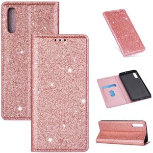 Voor Samsung Galaxy A70 Ultrathin Glitter Magnetic Horizontal Flip Leather Case met Holder & Card Slots (Rose Gold)