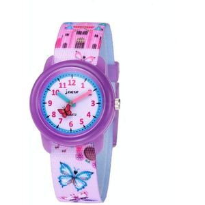 JNEW A369-86366 Kinderen Waterdichte tijd Cognitive Cartoon Quartz horloge (Butterfly Manor)