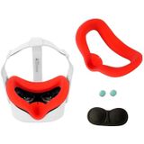 JD-391215 Geschikt voor Oculus Quest2 Generation VR Eye Mask Silicone Cover + Lens Cover Set (Rood)