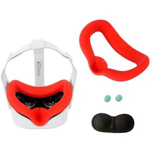 JD-391215 Geschikt voor Oculus Quest2 Generation VR Eye Mask Silicone Cover + Lens Cover Set (Rood)