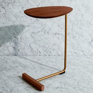 Kleine koffietafel moderne eenvoud bed tabel Scandinavische stijl ijzeren massief hout bijzettafel mini creatieve thee tafel  grootte: 45 * 30 * 60cm (walnoot kleur)