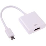 USB 3.1 Type-C mannetje naar HDMI vrouwtje Adapter kabel voor Macbook 12 inch / Chromebook Pixel 2015  Lengte: 15cm wit