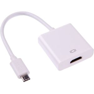 USB 3.1 Type-C mannetje naar HDMI vrouwtje Adapter kabel voor Macbook 12 inch / Chromebook Pixel 2015  Lengte: 15cm wit
