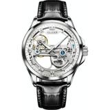 OLEVS 6661 herenmode lichtgevend waterdicht mechanisch horloge (wit + zilver)