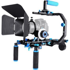 Yelangu D206 C-Type Camera Slide Schouder Rig Mount Kit met Matte Box & Volg Focus