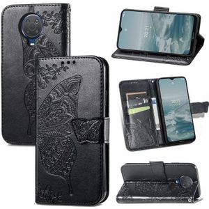Voor Nokia 6.3 Butterfly Love Flower Relif Horizontale Flip Leren Case met Beugel / Kaart Slot / Portemonnee / Lanyard