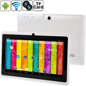 7.0 inch Tablet PC  512 MB + 4 GB  Android 4.2.2  360 graden Menu rotatie  Allwinner A33 Quad-core  Bluetooth  WiFi(White)