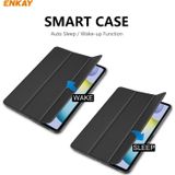 ENKAY ENK-8002 Voor Samsung Galaxy Tab S6 Lite P610 / P615 PU Leder + Plastic Smart Case met drie vouwen houder(Grijs)