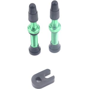 A5597 2 PCS 40mm Green French Tubeless Valve Core with A-type Wrench for Road Bike