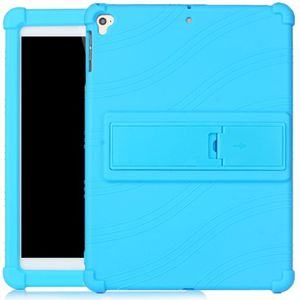 Voor iPad 6 (9.7 Universal) Tablet PC Siliconen beschermhoes met onzichtbare beugel (Hemelsblauw)