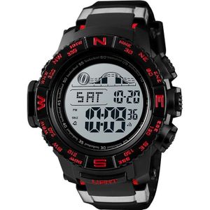 SKMEI 1380 mannen modieuze outdoor 50m waterdichte digitale horloge grote wijzerplaat sport polshorloge (rood)