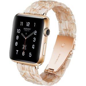Simple Fashion Resin Watch Strap for Apple Watch Series 5 & 4 40mm & Series 3 & 2 & 1 38mm(Silk White)