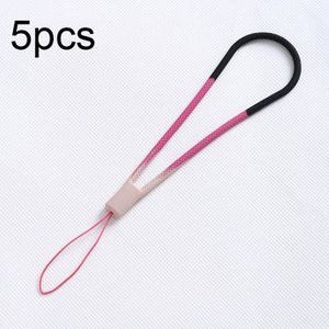 5 stks Siliconen Mobiele Telefoon Lanyard Aquarel Geweven Patroon Fan U Disk Strap (Slurry)