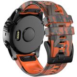 Voor Garmin Fenix 7 Camouflage siliconen horlogeband