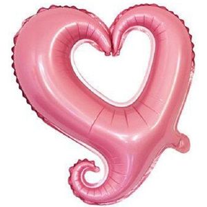 50 stuks holle aluminium hart ballonnen voor bruiloft feestdecoratie  specificatie: 18 inch hartvormige (Parel roze)