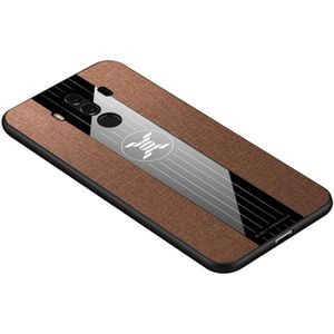 Voor Huawei mate 10 Pro XINLI stiksels doek Textue schokbestendig TPU beschermhoes (bruin)