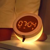 Cute Mouse Silicon Night Light met elektronische wekker functie nachtkastje Slaapbureau Lamp Learning Clock