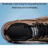Heren outdoor wandelen casual leren schoenen verdikte antislip waterdichte sneakers  maat: 41 (zwart met katoen)