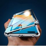 Voor Huawei P40 Magnetic Metal Frame Dubbelzijdige Tempered Glass Case (Zilver)