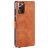 Voor Samsung Galaxy Note20 DG. MING Retro Oil Side Horizontale Flip Case met Holder & Card Slots & Wallet(Brown)