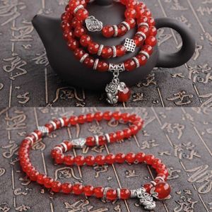 Fashion Jewelry accessoire granaat kralen armband (rode Agaat & Pi Xiu)