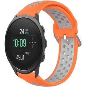 Voor Suunto 5 Peak 22 mm geperforeerde ademende sport siliconen horlogeband (oranje + grijs)