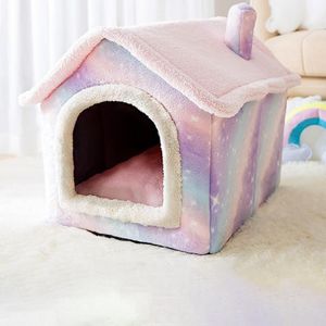 Huistype Universeel verwijderbaar en wasbaar hondenbed voor huisdieren  maat: L (roze sterrenhemel)