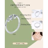 925 sterling zilveren hart diamanten ring vrouwen bruiloft engagement Jewelry  Ringmaat: 6