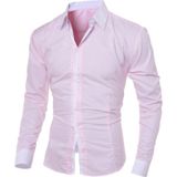 Casual business mannen jurk lange mouwen katoen stijlvolle sociale shirts  size:XL(blauw)