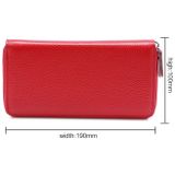 902 antimagnetische RFID Litchi textuur vrouwen grote capaciteit hand portemonnee portemonnee telefoon tas met kaartsleuven (watermeloen rood)