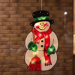 LED Shop Window Zuigbeker Opknoping Lichten Kerstversiering Lamp (Sneeuwpop)