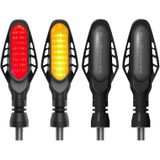 4 STUKS Gemodificeerde Motorfiets 16LEDs Rem Turn Achterlicht  Gerookte Shell (Rood Licht + Geel Licht)