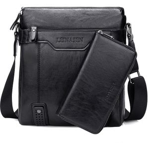 WEIXIER 15036 multifunctionele mannen Business Messenger Bag n schoudertas met handtas (zwart)