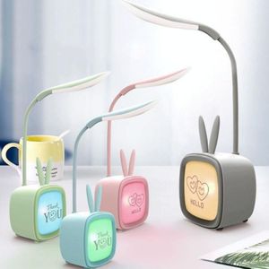 2 PCS Cute Pet USB Tafellamp Energiebesparende Eye Protection LED Slaapkamer Slaapzaal Nachtlamp  Random Color Delivery (Konijn)