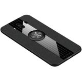 Voor Huawei mate 10 XINLI stiksels doek Textue schokbestendig TPU beschermhoes met ring houder (zwart)