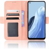 For OPPO Reno7 A Skin Feel Calf Texture Card Slots Leather Phone Case(Pink)