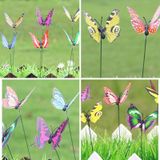 50 stuks kleurrijke vlinders tuin Ornament bloempot Plant Decor Stick Vlindertuin decoratie simulatie Butterfly  willekeurige kleur levering