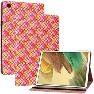Voor Samsung Galaxy Tab A7 Lite T220 8.4 Kleur Weave Lederen Tablet Case met Houder (Rose Red)