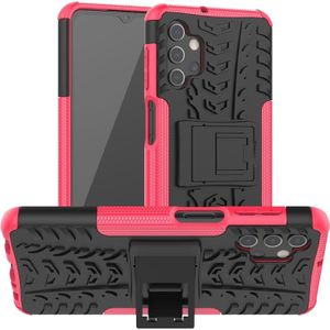 Voor Samsung Galaxy A32 5G Tire Texture Shockproof TPU + PC Beschermhoes met houder (roze)